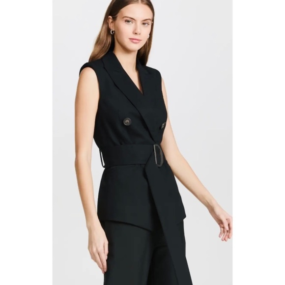 Vince Black Wool-blend Sleeveless Blazer - Picture 5 of 9